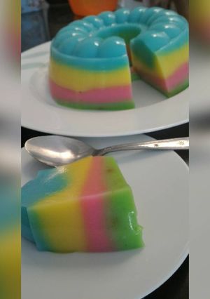Foto resep Puding Rainbow Roti Tawar