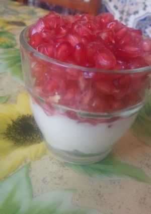 Une photo de Panna cotta à la grenade