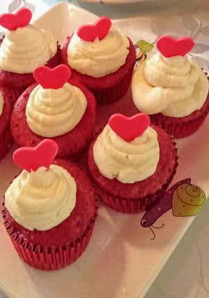 Una foto de Cupcakes de red velvet