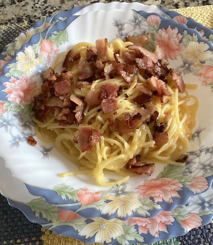 Una foto de Pasta carbonara
