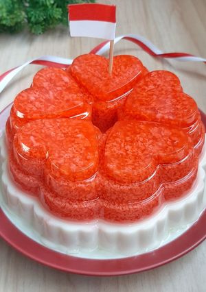 Foto resep Puding lumut merah putih