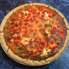 A picture of Low-Cal Salmon Basil Garlic Quiche.