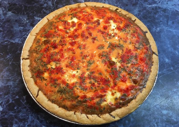 Recipe of Ultimate Low-Cal Salmon Basil Garlic Quiche