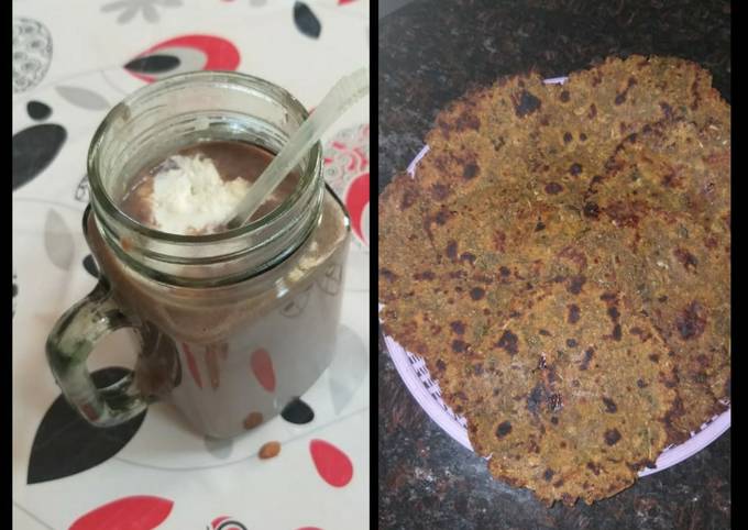 Fenugreek(Methi)Thepla and Banoffee Shake