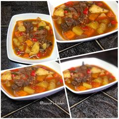 A picture of Potato beef soup🍽.