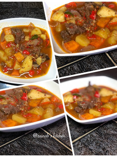 A picture of Potato beef soup🍽.
