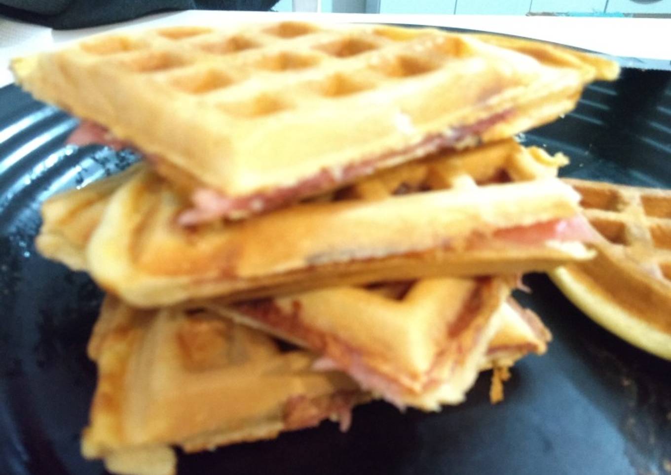Waffles salados rellenos