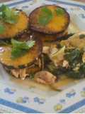 Pollo en salsa de maracuyá y acelga