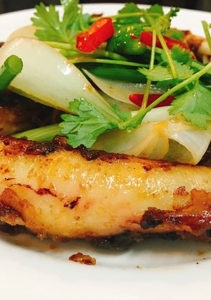 Hình của món Mực Trứng Chiên Mắm.