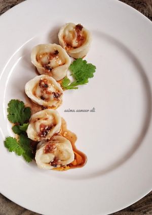 A picture of Chicken dumplings(momos).