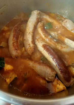 Une photo de Saucisses de toulouse et légumes à la nutricook seb