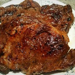 Rib Steak done Sous Vide A picture of Rib Steak done Sous Vide.