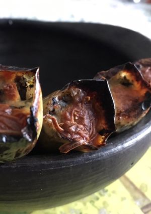 Una foto de Ajíes rellenos de prietas 🌶