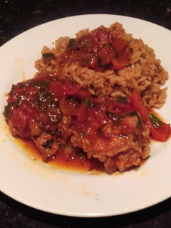 A picture of Braised Chicken w/ Peppers.