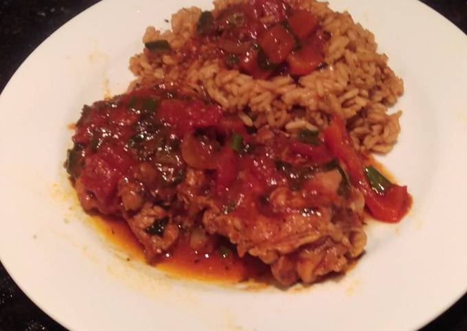 Braised Chicken w/ Peppers