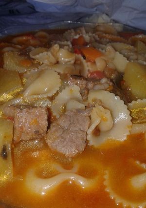 Una foto de Guiso de fideos moñito (sopiado) 🤤