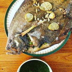 A picture of Baked Fish with Nam Jim Sauce.