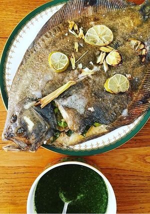 A picture of Baked Fish with Nam Jim Sauce.