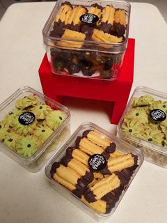 Foto resep Butter cookies (coklat & pandan)
