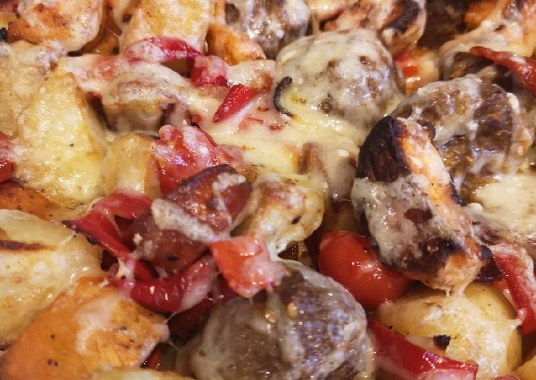 How to Make Speedy Meatball & Chorizo Traybake