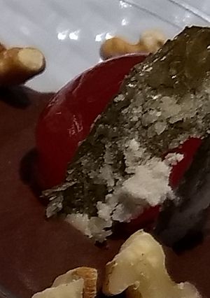 Una foto de Hojas de menta cristalizadas