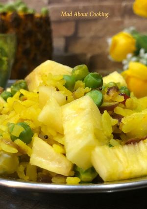 A picture of Pea Pineapple Poha – Winter Special.