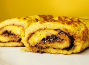 Une photo de Omelette sucrée à la banane et au chocolat