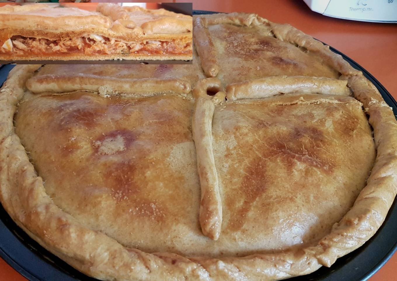 Empanada de pisto y atún en Thermomix