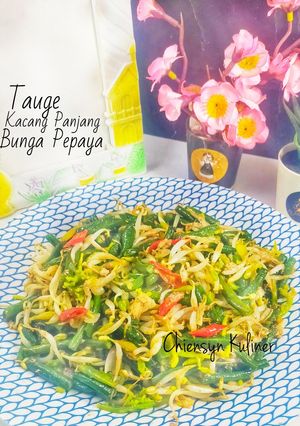 Foto resep Tauge Kacang Panjang Bunga Pepaya