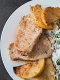 Lomo de cerdo con manzanas asadas