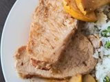 Lomo de cerdo con manzanas asadas