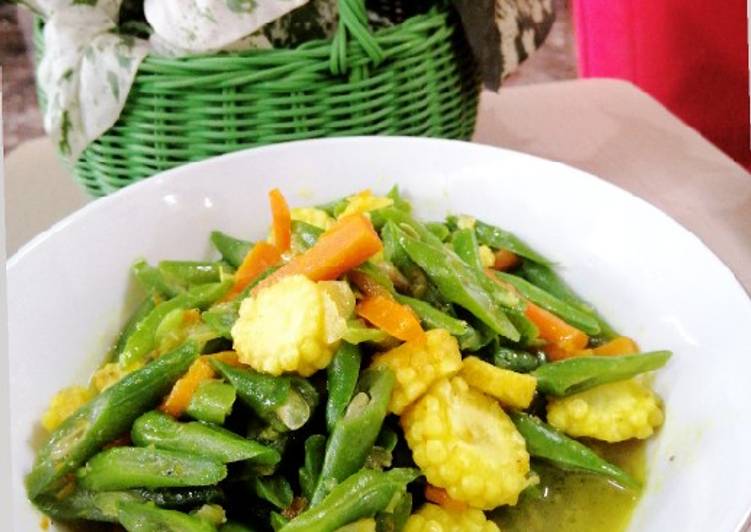Cara mudah mengolah Buncis Bumbu Kuning 💛 Lezat