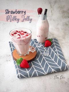 Foto resep Strawberry Milky Jelly