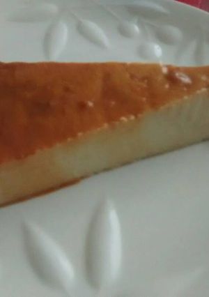Una foto de Flan de queso