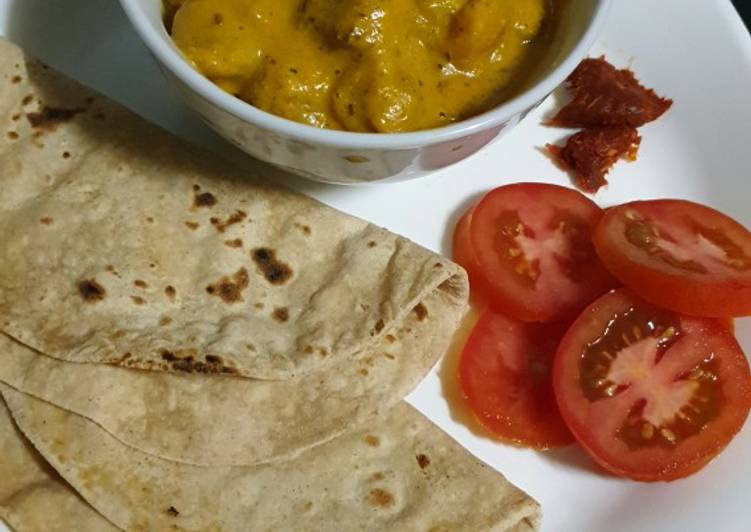 Recipe of Homemade Soya vadi sabji