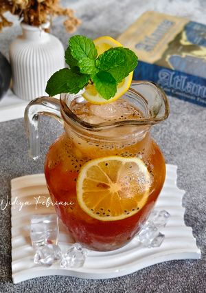 Foto resep Es Lemon Tea Selasih