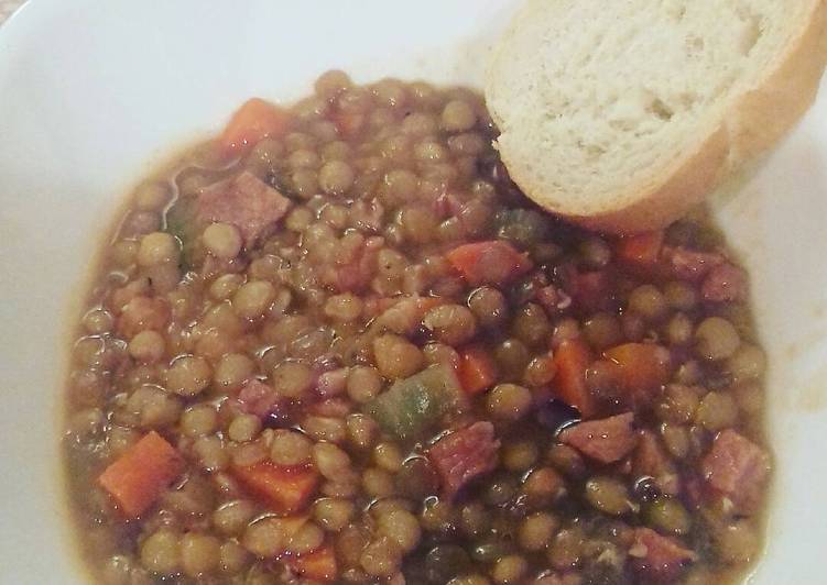 Easiest Way to Make Ultimate Lentil and Ham soup