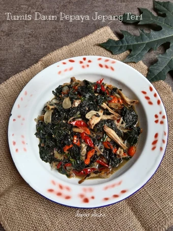 Langkah Gampang Membikin Resep 98. Tumis Daun Pepaya Jepang Teri yang Bikin Ngiler Anti Ribet, Lezat Sekali