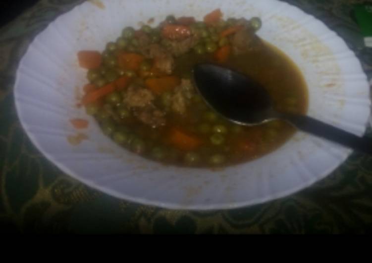 Recipe of Speedy Green peas n meat(minji na nyama)