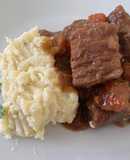 Beef Stew & Mashed Potatoes with Spring Onion & Chives Cream Cheese