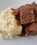 Beef Stew & Mashed Potatoes with Spring Onion & Chives Cream Cheese