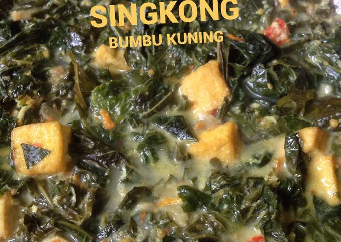 Resep Daun singkong bumbu kuning yang Lezat Sekali