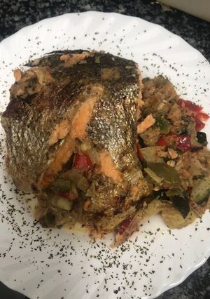 Una foto de 371. Trucha asalmonada rellena de foie de jabalí y setas