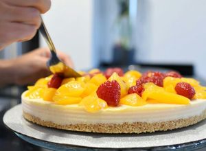 Foto principal de Tarta helada de melocotón y mascarpone