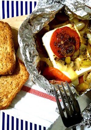 Grillezett feta görög módra recept fotója