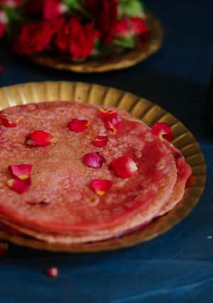 A picture of Gulabi Boli [ Rose puran poli].