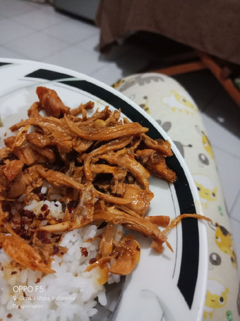 Resep Ayam suwir pedas manis ala sp, Lezat