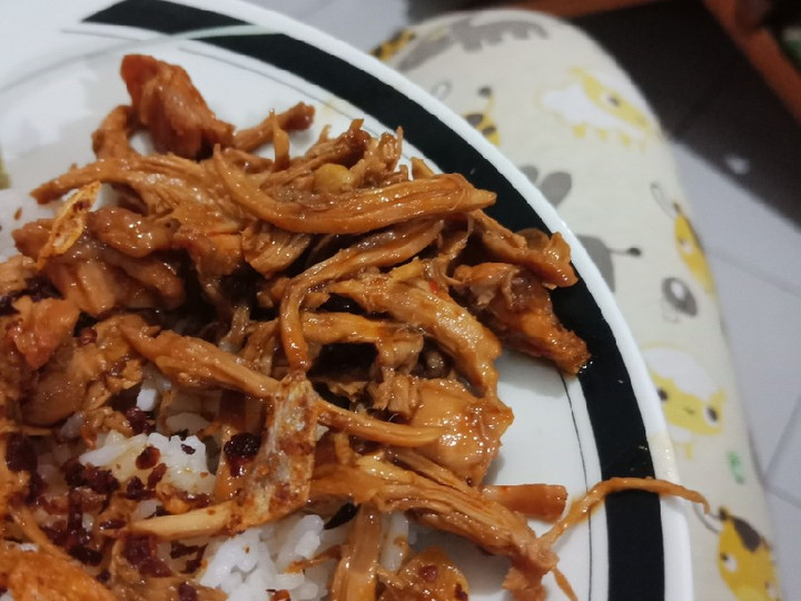 Resep Ayam suwir pedas manis ala sp, Lezat