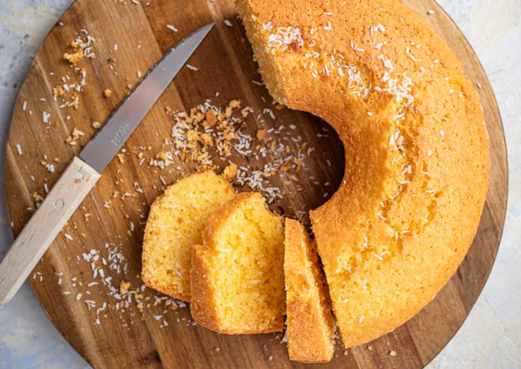 Recipe of Speedy Bolo de fubá (Brazilian cornflour cake) 🇧🇷