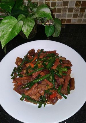 Foto resep Oseng Cabe Ijo Terong Kacang Panjang Tempe